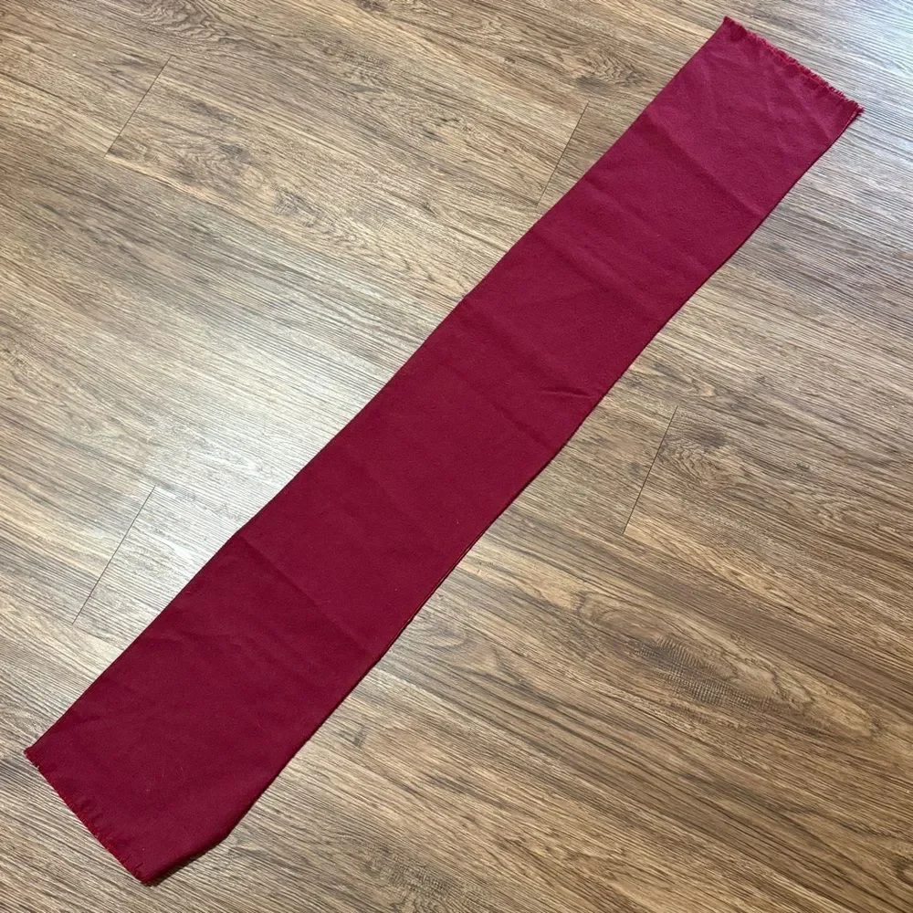 Vintage Christian Dior Reversible Silk and Wool Dark Red Printed Scarf 55” x 9”